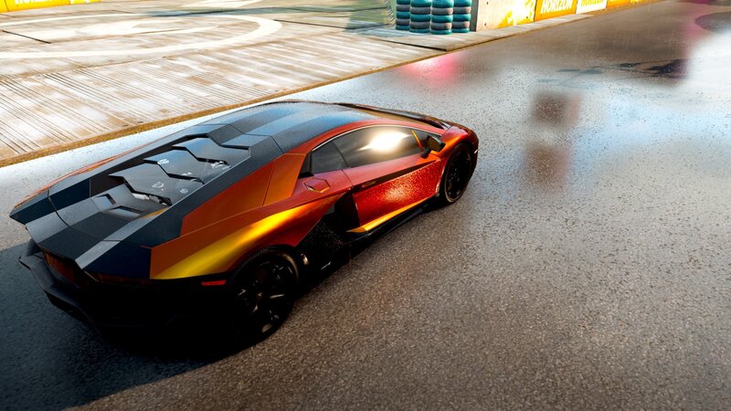 Red and Black Sports Car — Dramatic, Sunset, 3d Render
