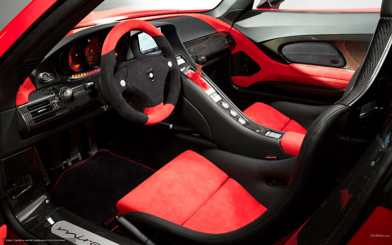 red and black sports car interior
