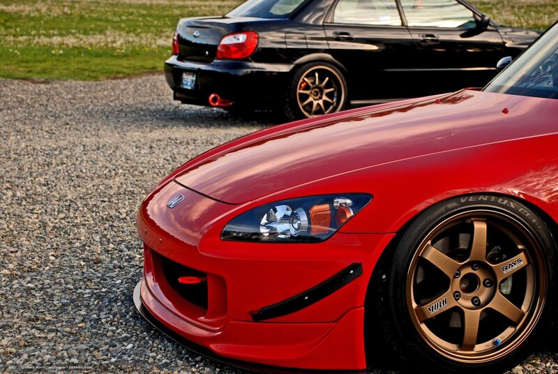 Red and black sports cars
