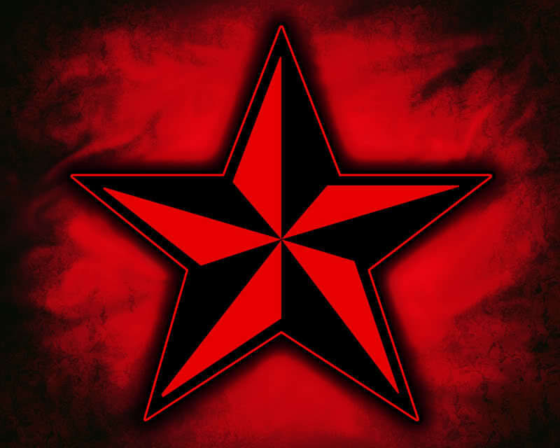 red and black star symbol