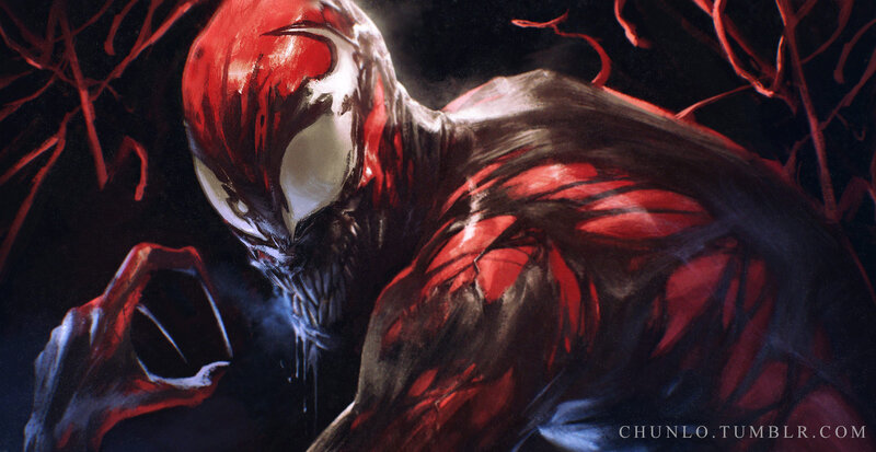Red and Black Symbiote Creature