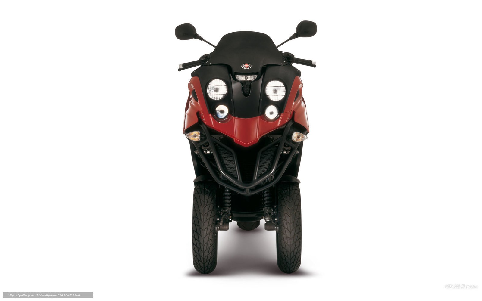 red and black three-wheeled motorcycle