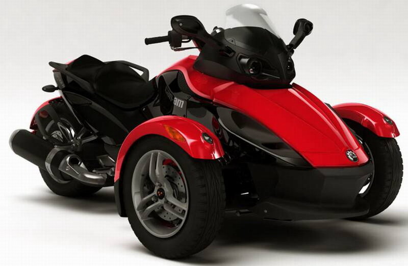 Red and Black Three-wheeled Vehicle