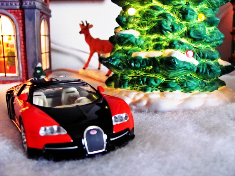 Red and Black Toy Car — Festive, Winter