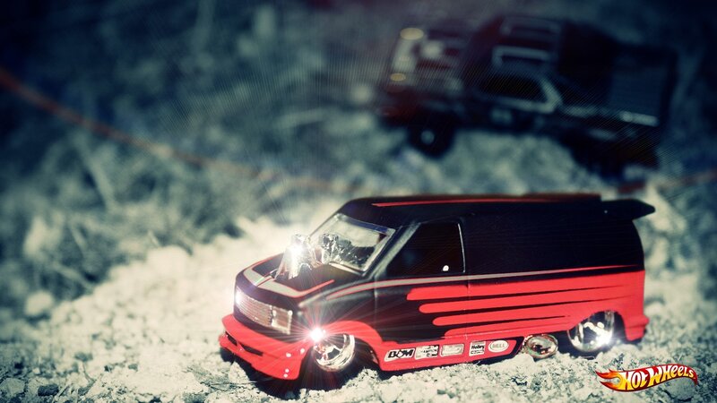 Red and Black Toy Van — Dramatic