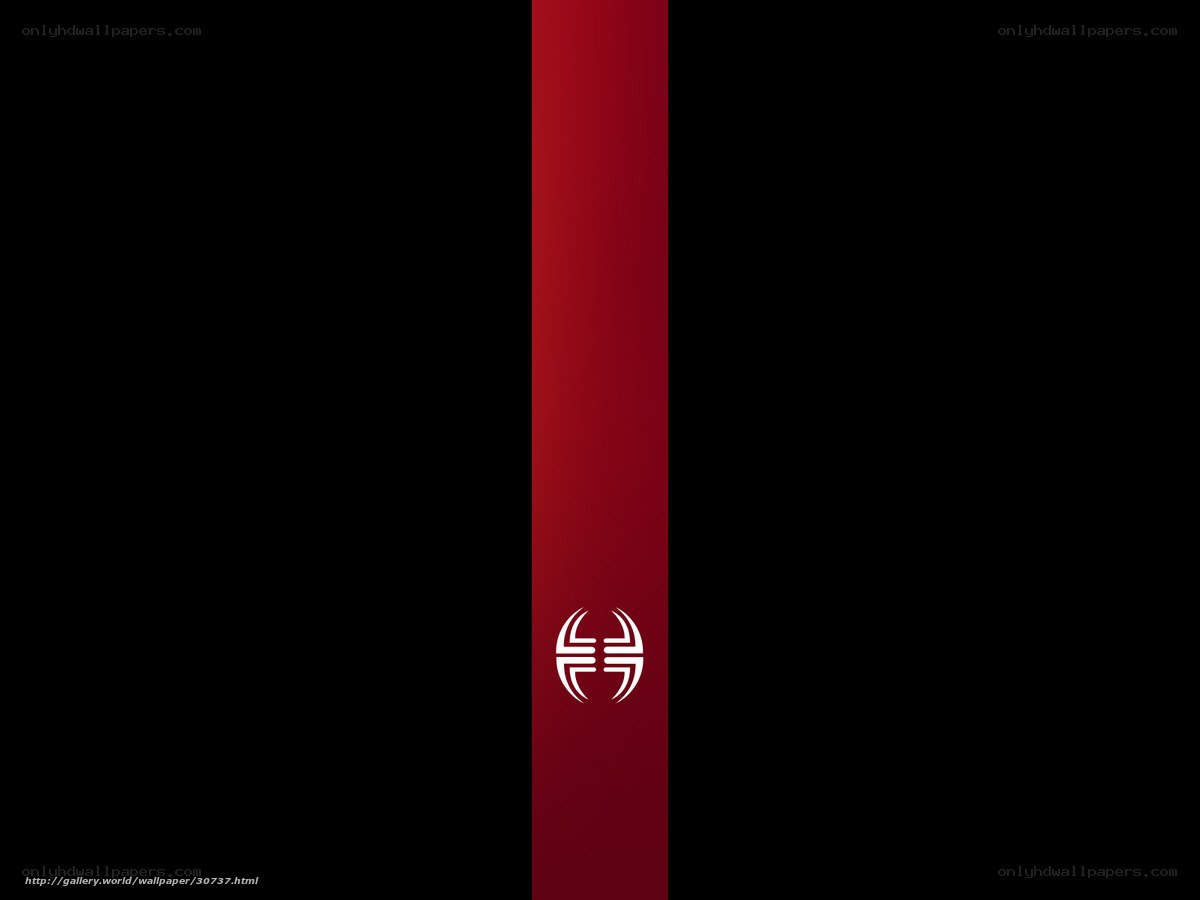 Red and black vertical stripe with logo