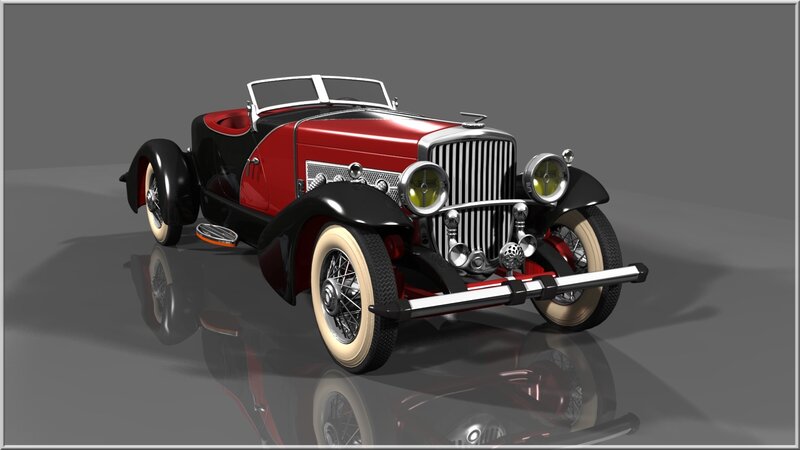 Red and Black Vintage Car — Neutral
