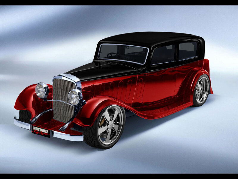 Red and Black Vintage Car