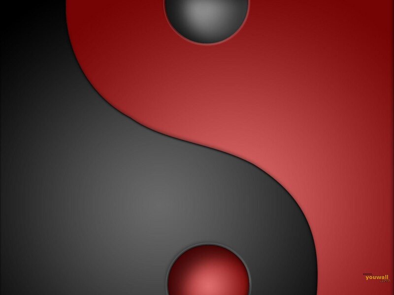 Red and black yin-yang design