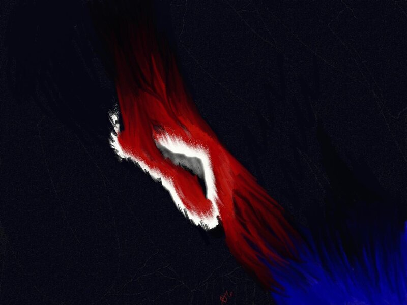 Red and Blue Abstract Shape