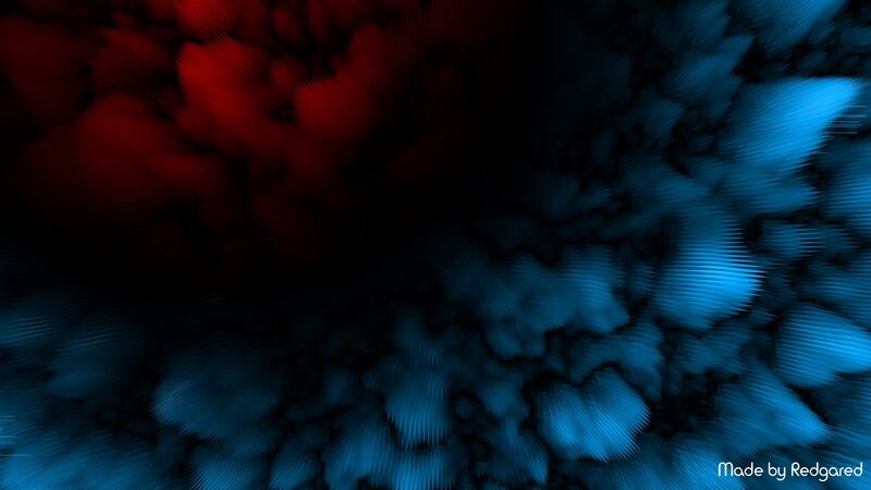 Red and Blue Abstract Shapes — Dramatic