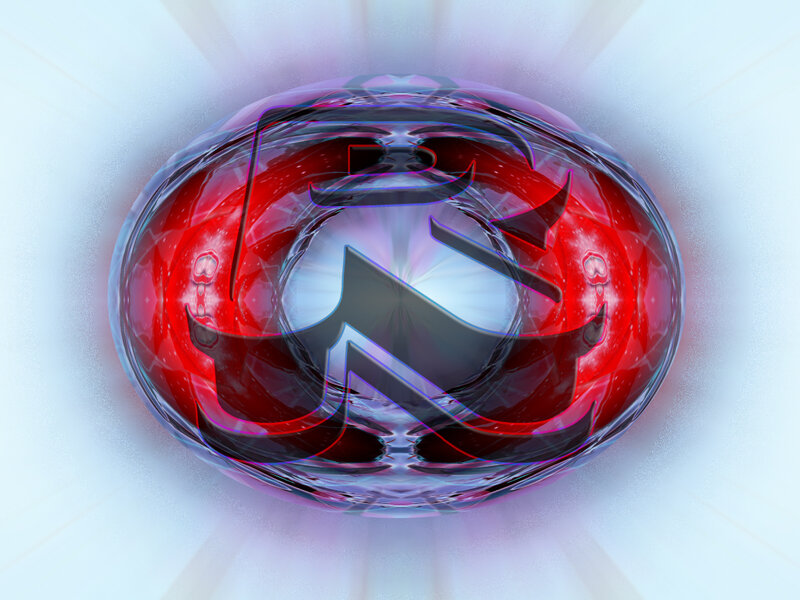 red and blue abstract sphere