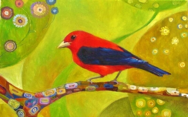 Red and Blue Bird