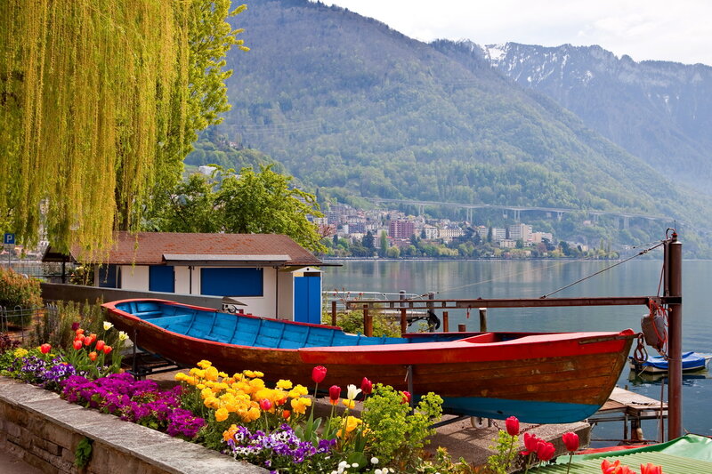 Red and Blue Boat — Serene