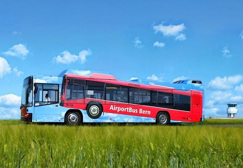 Red and Blue Bus