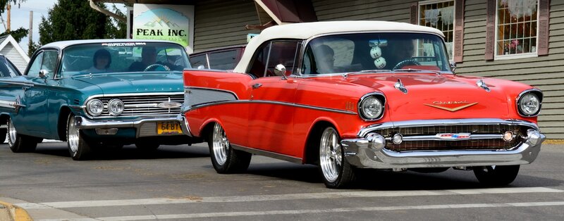 Red and Blue Classic Cars — Calm
