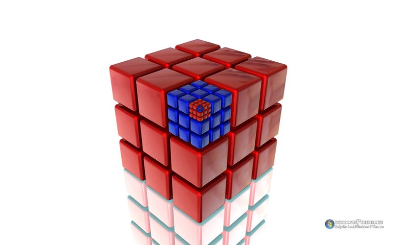 Red and blue cube structure