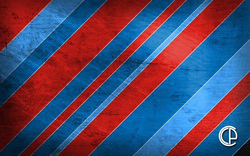 red and blue diagonal stripes
