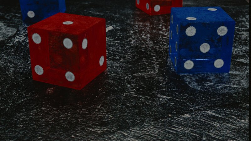 Red and Blue Dice — Dark