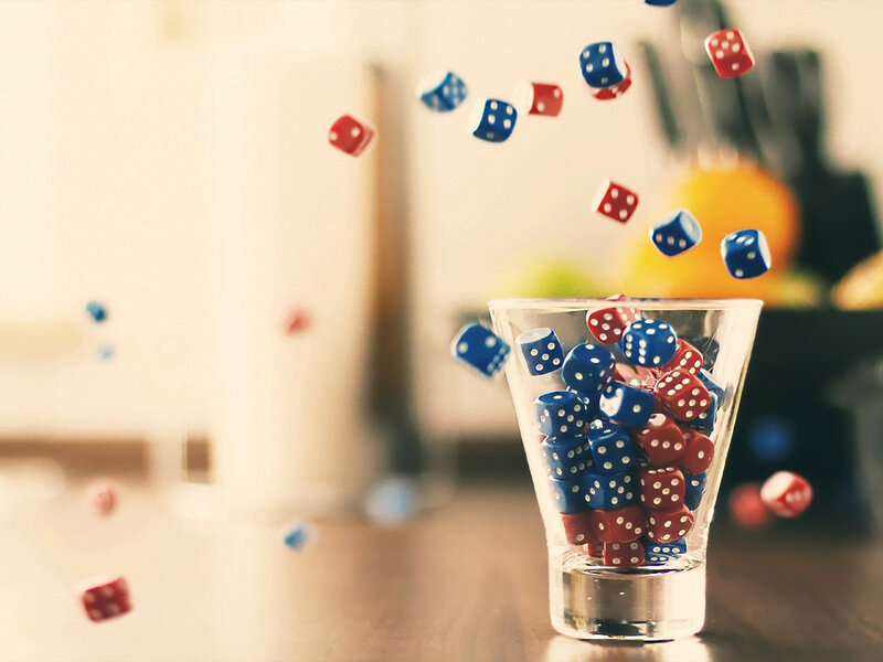 Red and Blue Dice — Playful