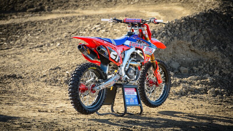 Red and Blue Dirt Bike