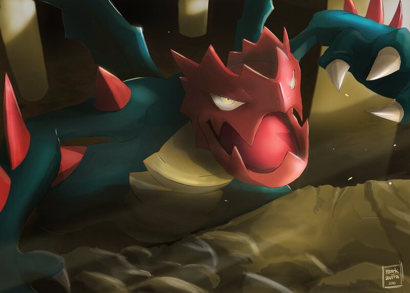 Red and Blue Dragon — Dramatic, Digital Art