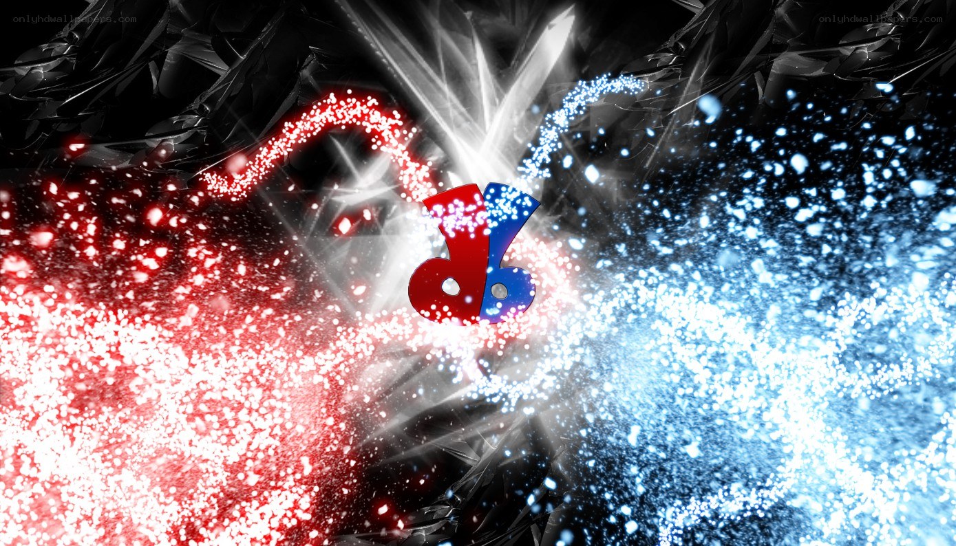 Red and blue energy burst
