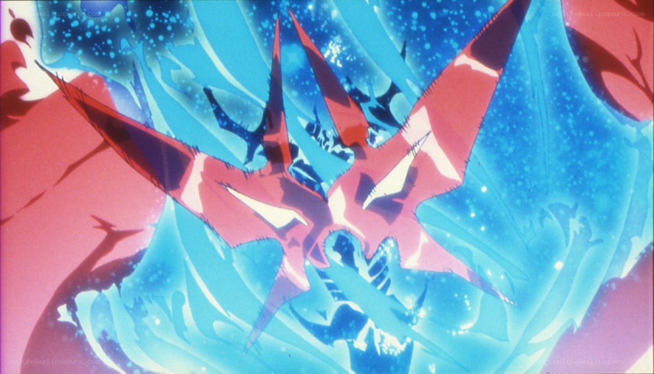 red and blue energy burst