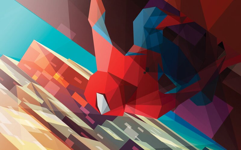Red and Blue Figure — Dynamic, Digital Art