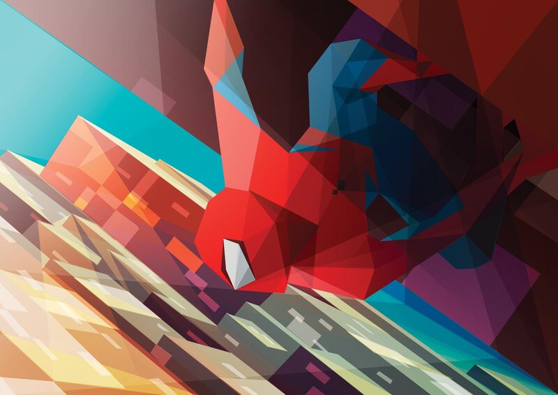 Red and Blue Figure — Dynamic