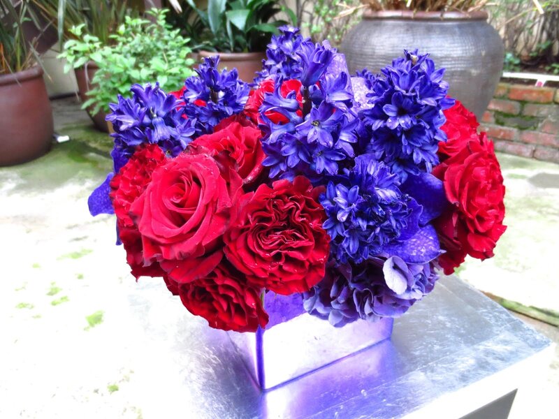 Red and Blue Flower Bouquet