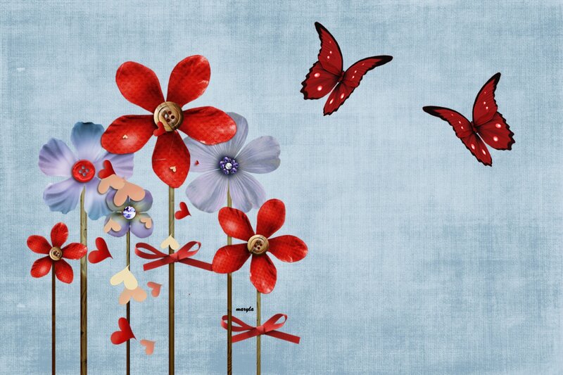 Red and Blue Flowers — Calm