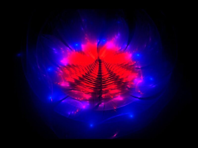 Red and Blue Fractal Pattern — Dramatic