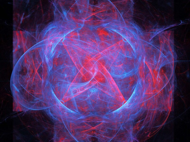 Red and Blue Fractal Pattern — Energetic