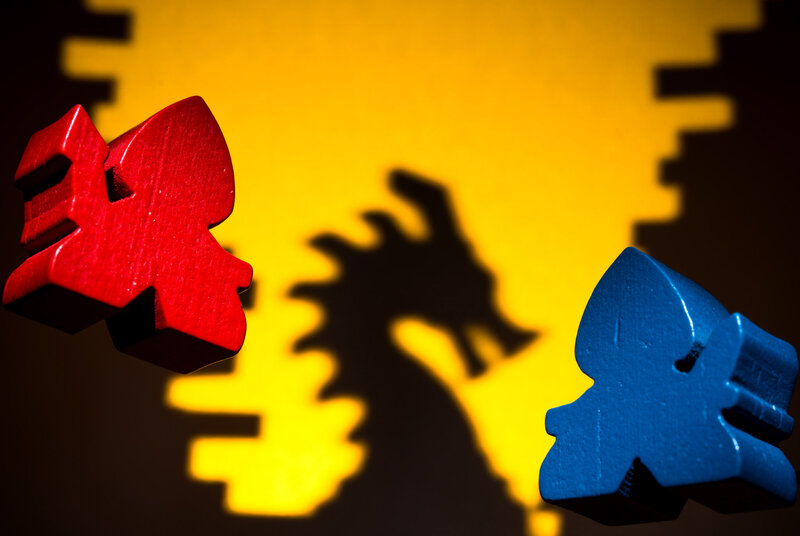 Red and Blue Game Pieces