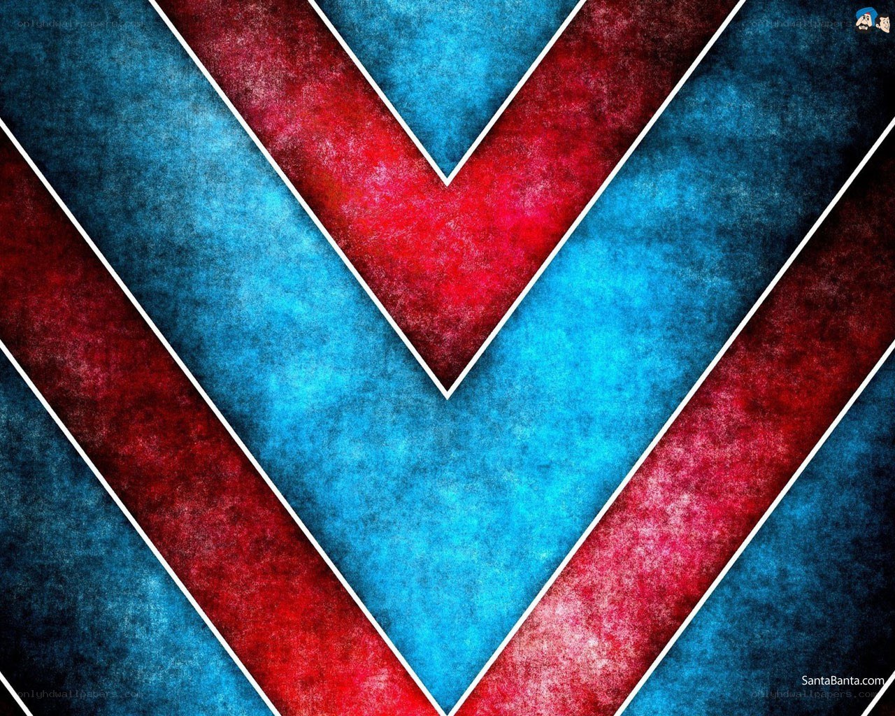 red and blue geometric pattern