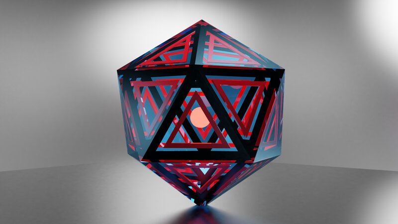 Red and Blue Geometric Shape