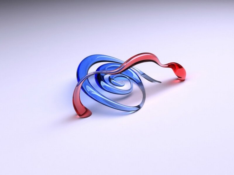 Red and Blue Glass Swirl