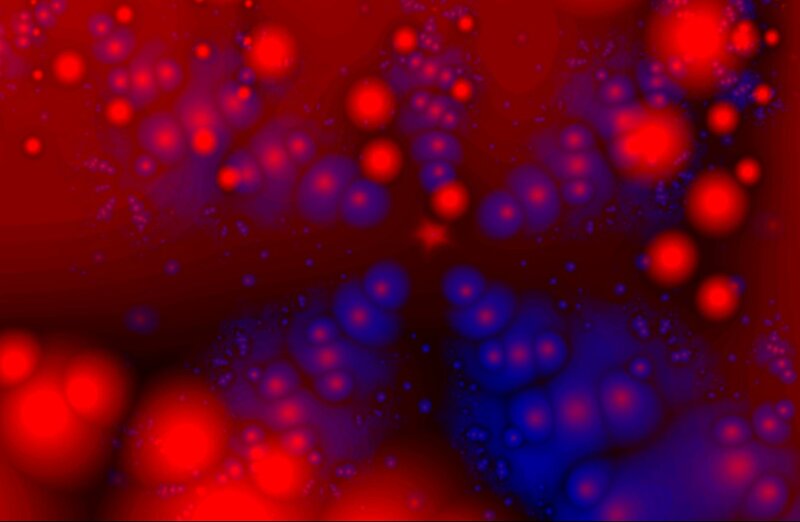 Red and Blue Glowing Orbs
