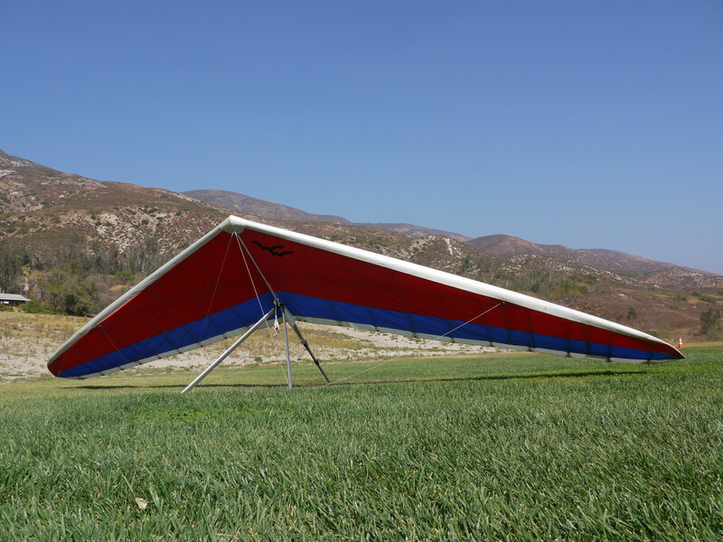Red and Blue Hang Glider
