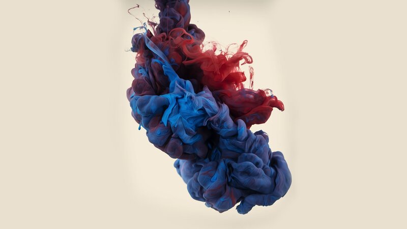 Red and Blue Ink Clouds