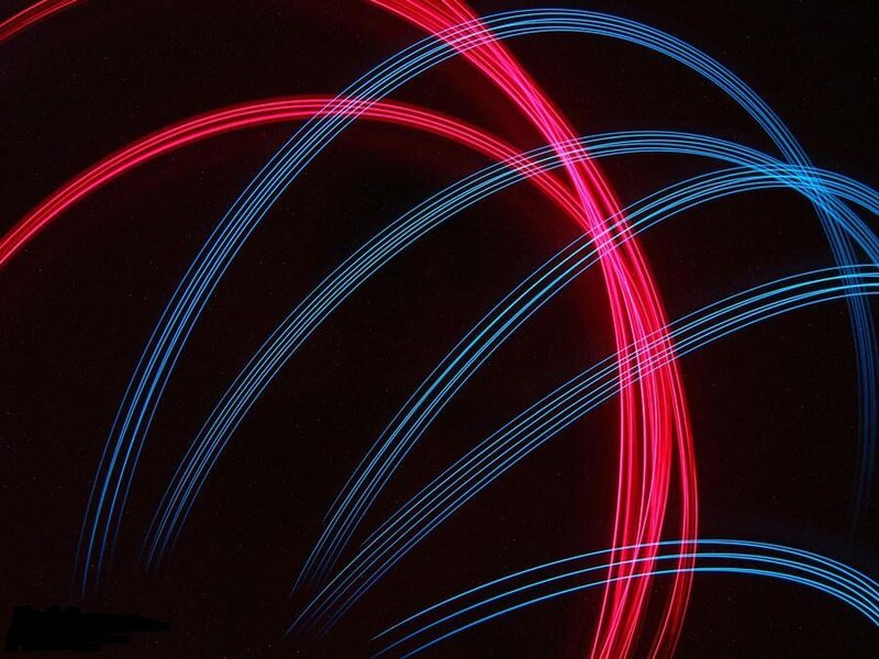 Red and blue light trails