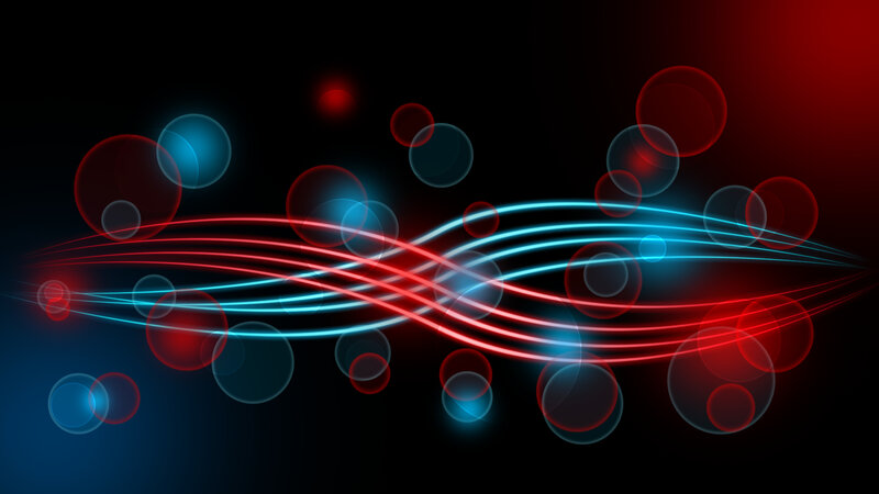 Red and blue light waves