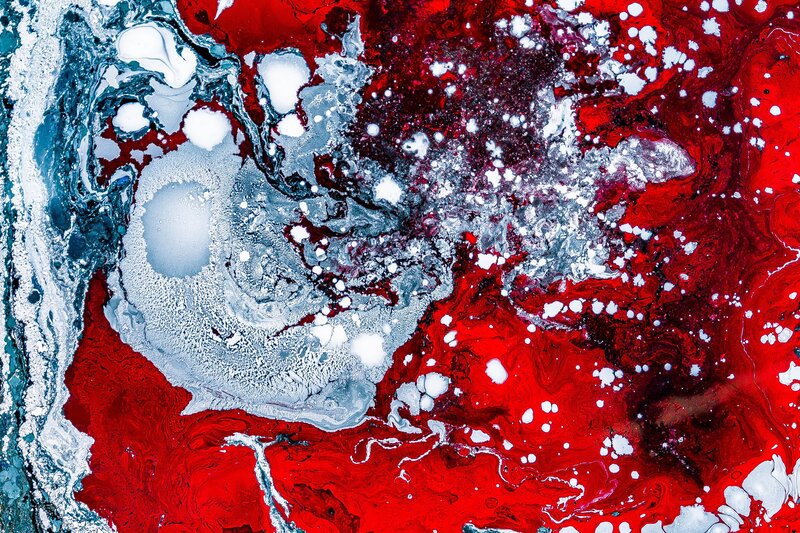 Red and Blue Liquid Swirls