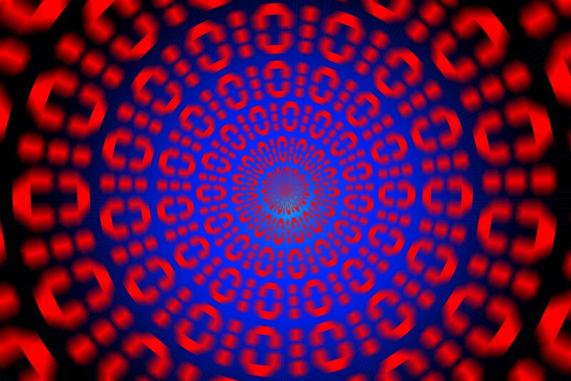 Red and blue mandala pattern