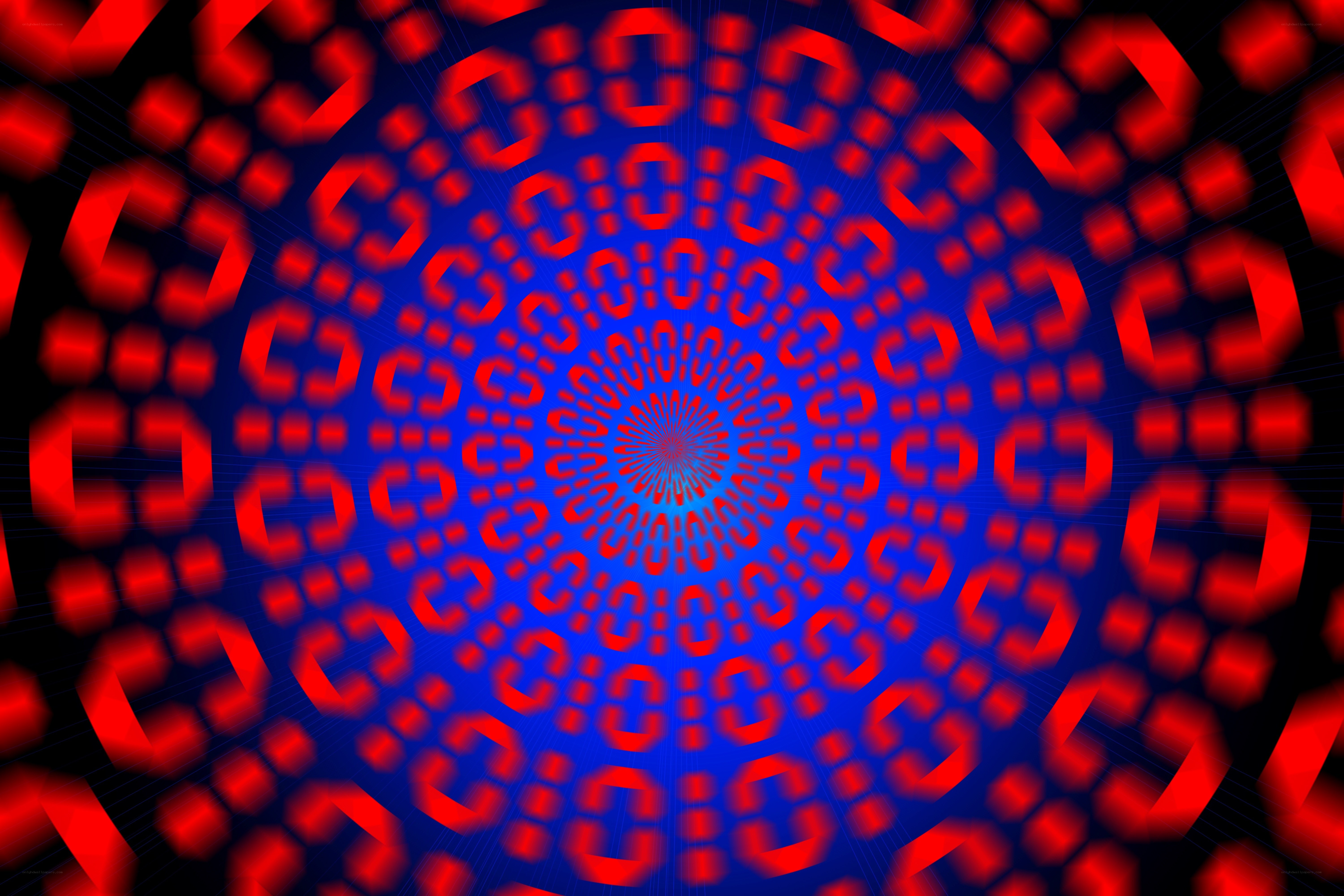 Red and blue mandala pattern