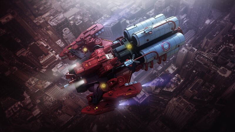 Red and Blue Mech