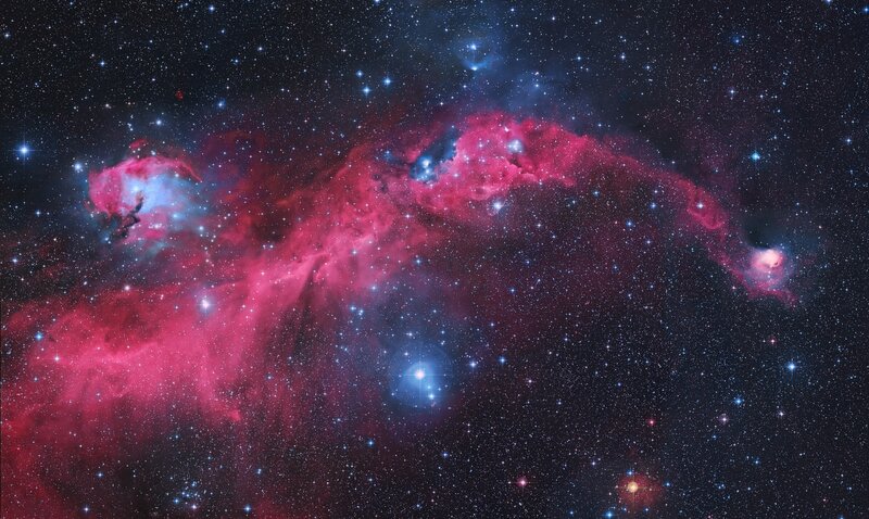 Red and Blue Nebula — Cosmic, Night