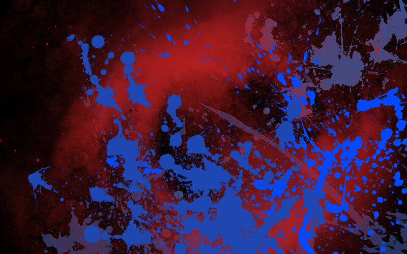 red and blue paint splatter