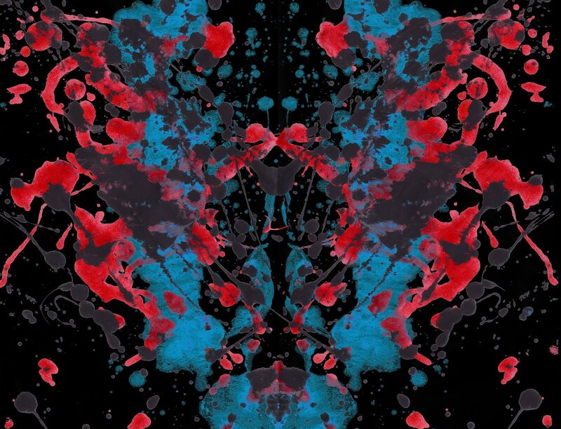 Red and Blue Paint Splatters
